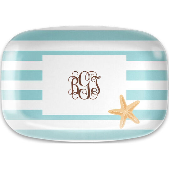 Starfish Stripe Melamine Platter